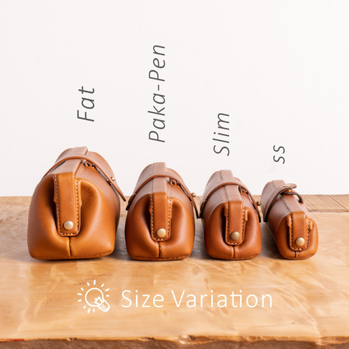 Paka-pen #コーラル イタリアンレザーのペンケース 入学祝い、就職祝い