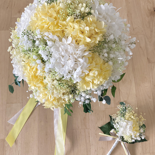 カラーオーダー/かすみ草と紫陽花のブーケ•プリザーブド カラーオーダー/かすみ草と紫陽花のブーケ•プリザーブド