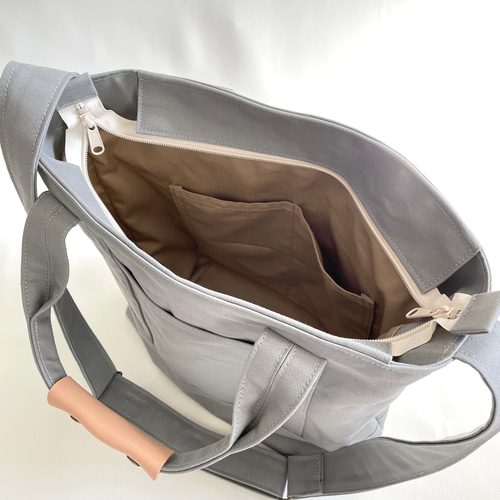 ロングセラー】 帆布のA4マルチトートバッグ＊2way＊栃木レザー