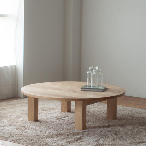 くりのちゃぶ台（直径70cm・国産栗材・オイル塗装）無垢 円卓 丸  