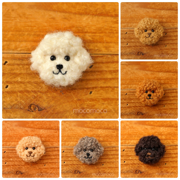 毛氈徽章玩具貴賓犬（白色）☆羊毛氈☆Akakoro☆akatin☆ 第2張的照片
