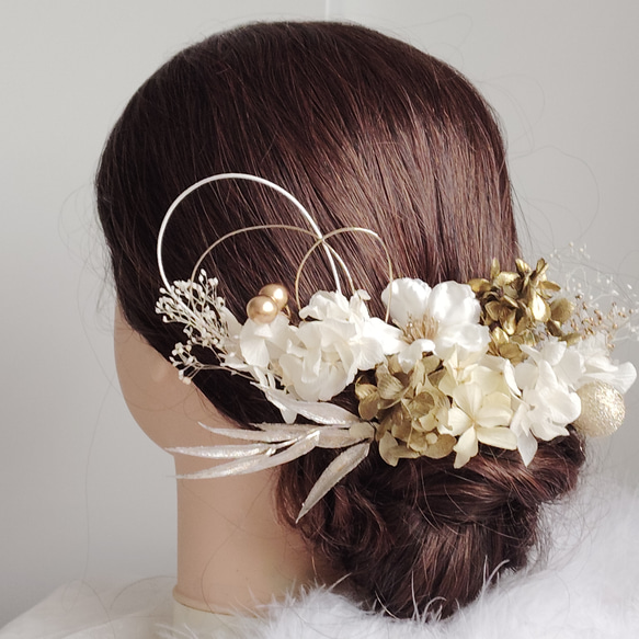 煌花＿＿水引と鞠玉の髪飾り 卒業式 成人式 結婚式 髪飾り 白無垢 色打