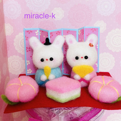 受注製作】ハッピー・くまさんのお雛祭り 羊毛フェルト miracle-k 通販