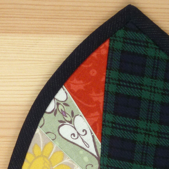 【再販】三角ティーコージーとマットのセット ～暖炉の前で～ グリーン 4枚目の画像