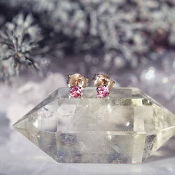 罕見！ 3毫米馬來亞石榴石耳環 - Marlene 第5張的照片