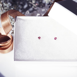 罕見！ 3毫米馬來亞石榴石耳環 - Marlene 第3張的照片