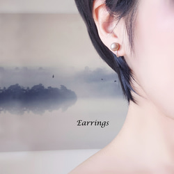 大型天然薰衣草色珍珠醫用級不銹鋼耳環 - 日光榮耀 第5張的照片