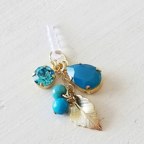 ヴィンテージスワロフスキー ネイビー ブルー キラキラ 大人アクセサリー