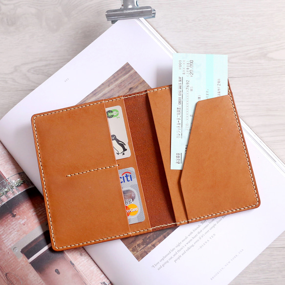 小橘皮 植鞣牛皮 護照夾/護照套 --共三色 第2張的照片
