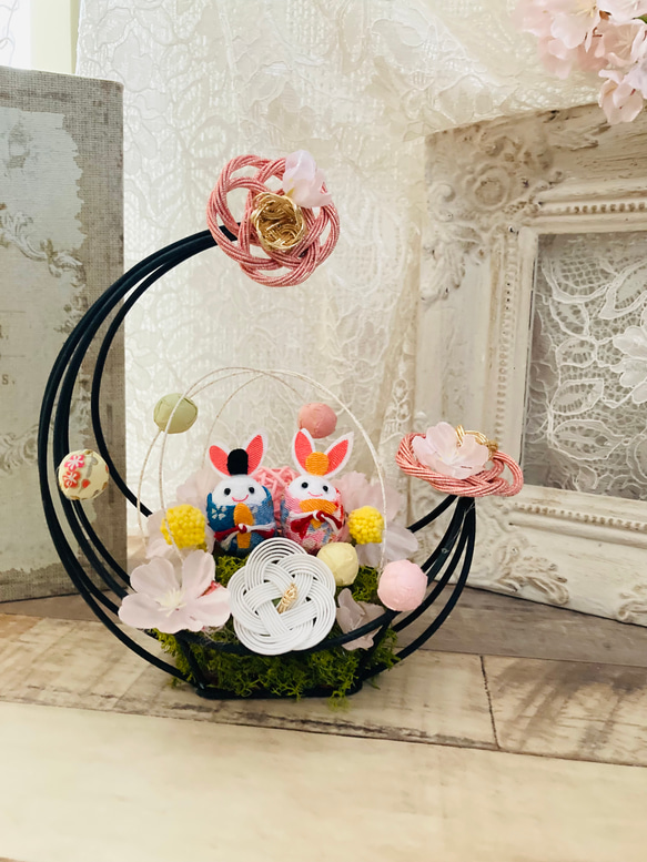 うさぎのお雛様　お月様 Creema限定 ポイント11倍 3枚目の画像
