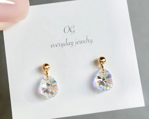 金属アレルギー対応 サージカルステンレス316 揺れる しずくピアス