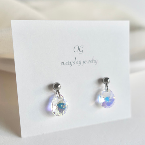 金属アレルギー対応 サージカルステンレス316 揺れる しずくピアス