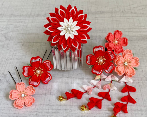 YTさま専用 七五三髪飾りセット 薄紅梅色×パールピンク 6-79 YTさま専用 七五三髪飾りセット 薄紅梅色×パールピンク 6-79 SOUBIEN