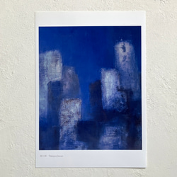 青の街」 現代アート 絵画 原画 油絵 抽象画 風景画 インテリア 絵画