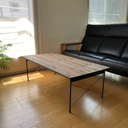 マットホワイトでアイアンな角鉄＆丸棒鉄脚♪ 25×400×650mm 格子型 2脚