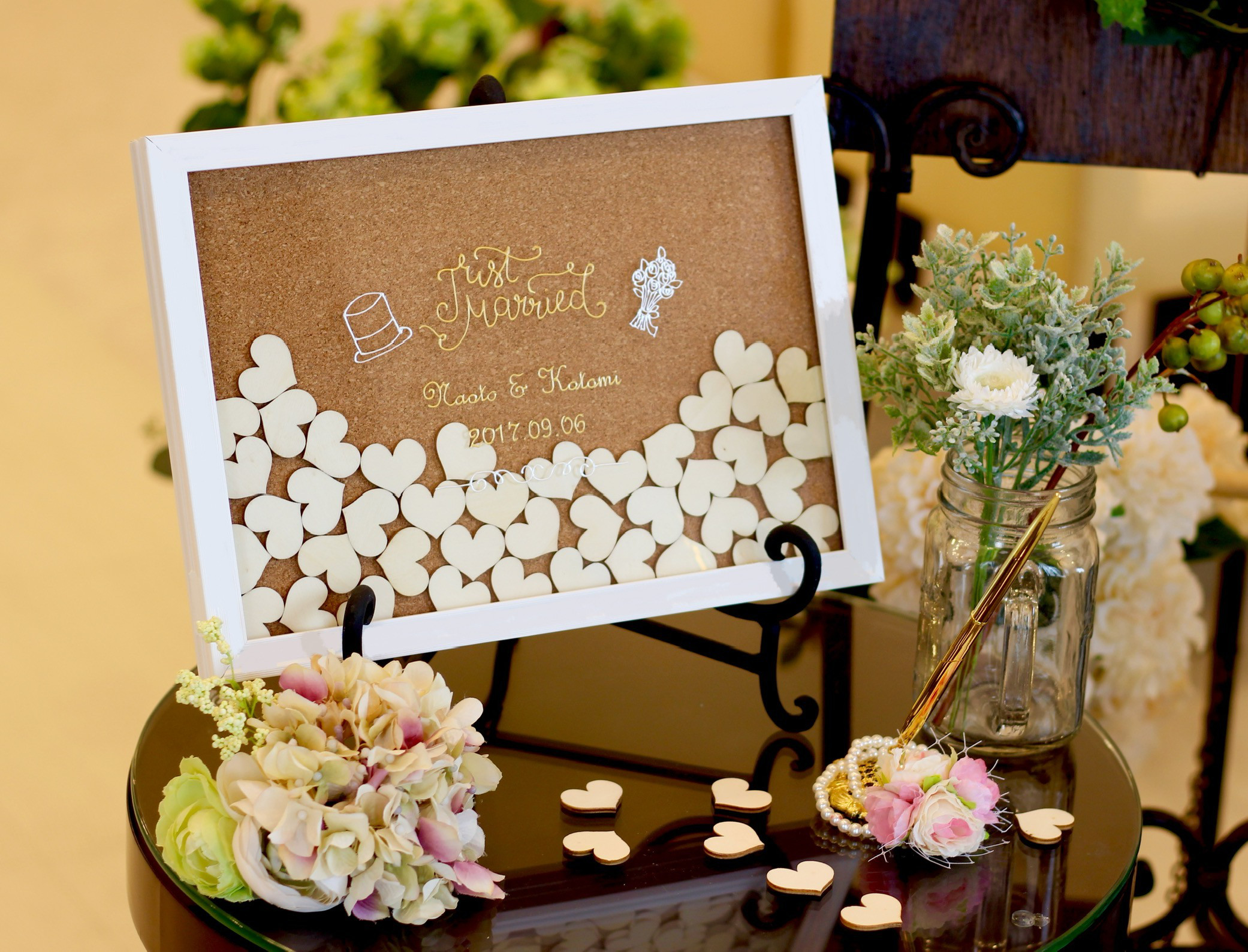 リニューアル ウェディングドロップス "hat&bouquet" チップ付　ゲスト参加型　結婚証明書