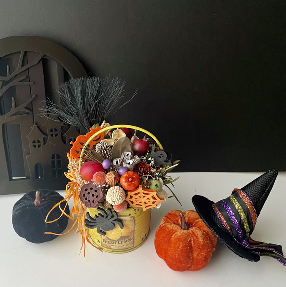 Happy Halloween cans＋pumpkin＋Hat set 1枚目の画像