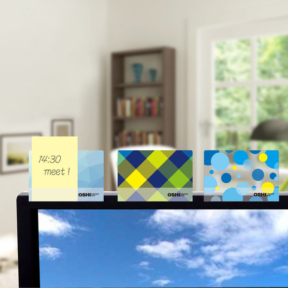 OSHI歐士 夾心備忘板-短版系列 (3入/組)x2 辦公用品 螢幕、便利貼留言板 第3張的照片
