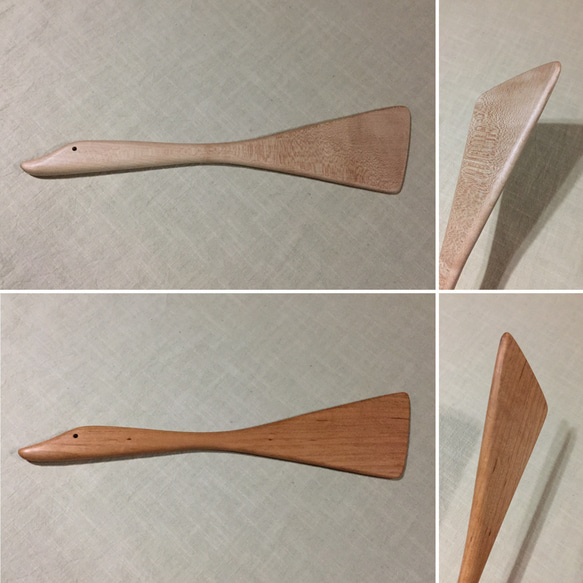 かわいい顔してタフで使える木べら『アヒルの水かき』(サクラ)【受注生産品】 1枚目の画像