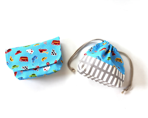 アルミ弁当にピッタリ!!横入れお弁当袋＆コップ袋 2点ランチセット