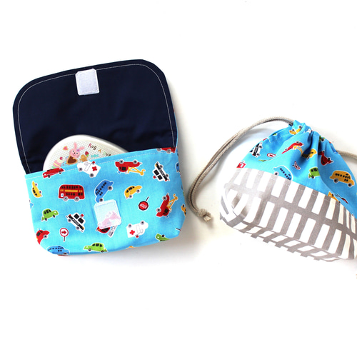 アルミ弁当にピッタリ!!横入れお弁当袋＆コップ袋 2点ランチセット