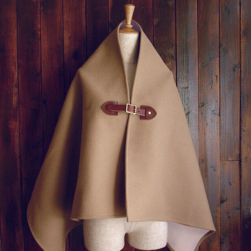 高級 カシミヤ アンゴラ ウール ポンチョ コート マント ショール 襟