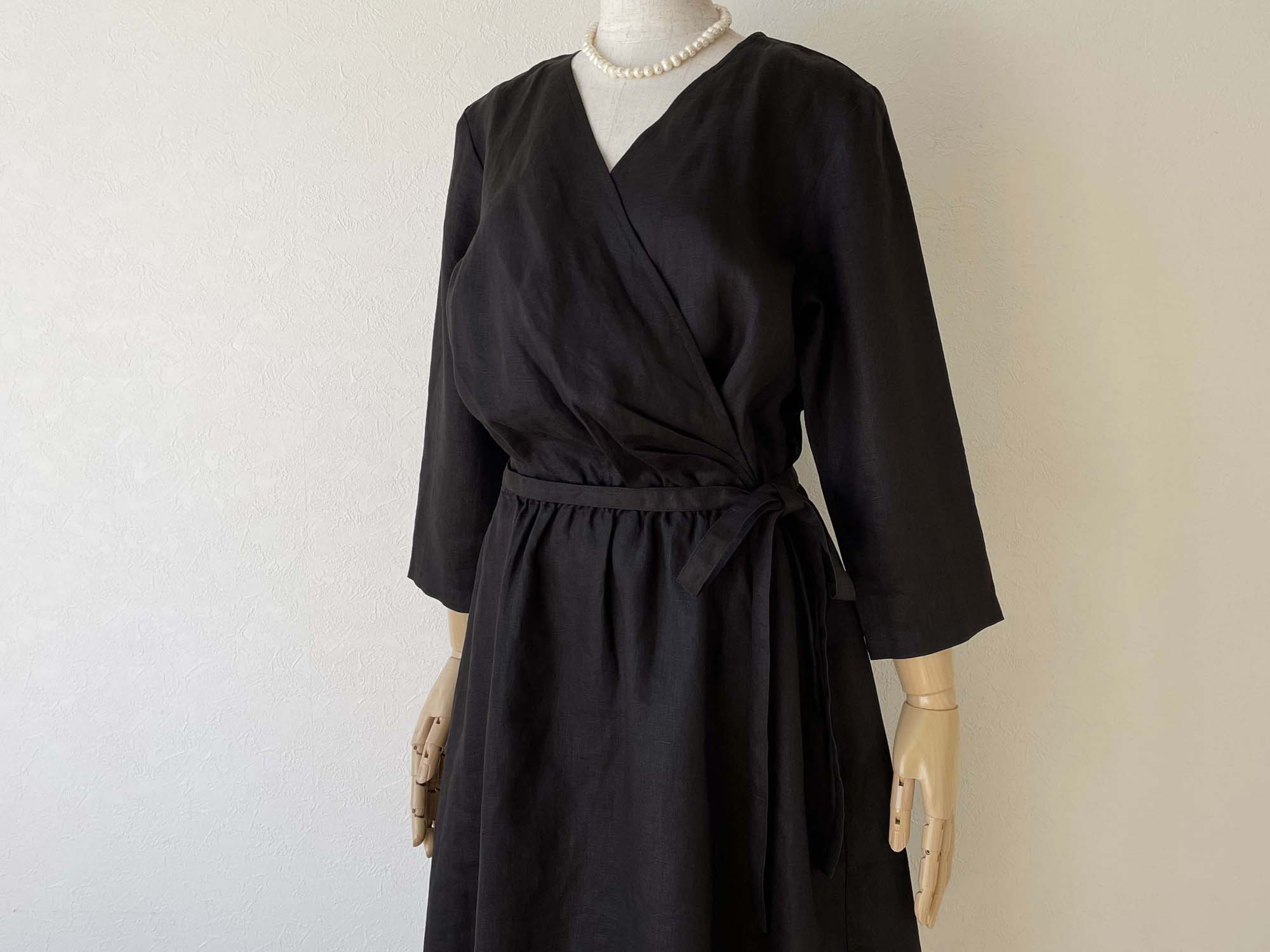 OUR カシュクールワンピース　ブラック カシュクールワンピース　ブラック OUR