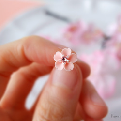 幸せピンクのミニ桜ネックレス【受注制作】 7枚目の画像