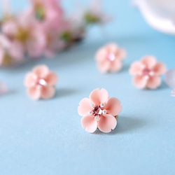 幸せピンクのミニ桜ネックレス【受注制作】 6枚目の画像