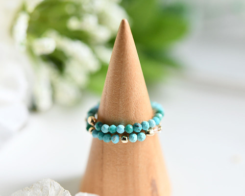 人生の守護石 ターコイズ（トルコ石）のチェーンリング 12月誕生石 2