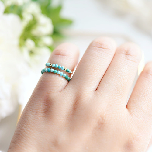 人生の守護石 ターコイズ（トルコ石）のチェーンリング 12月誕生石 2