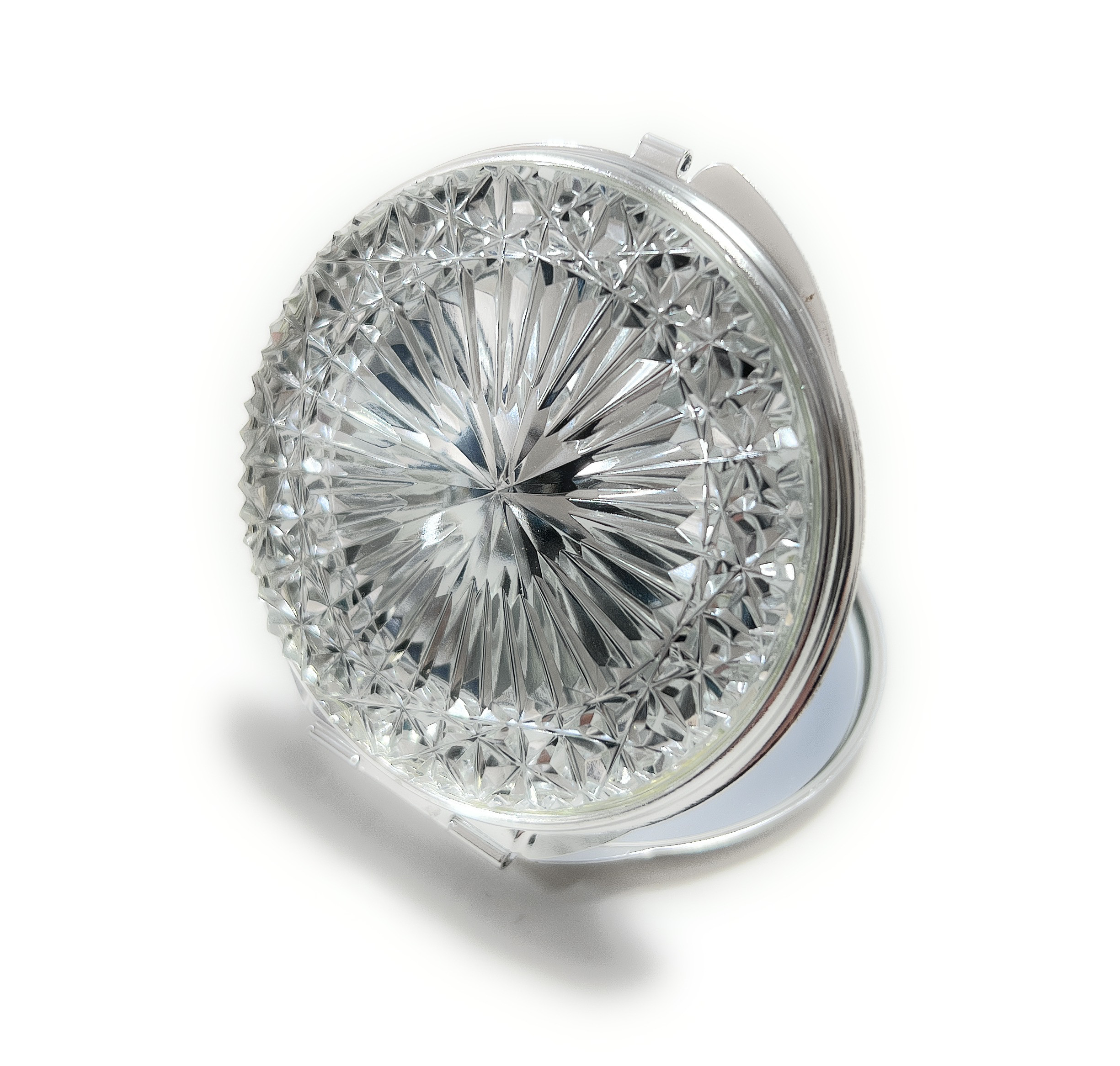 東京切子コンパクトミラー 　輝菊　～かがやきぎく～ 　Silver