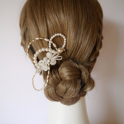 ＊＊Pearl hair comb＊＊ （パール へアアクセサリー) 2枚目の画像