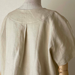 ポーリッシュリネン  ショート丈ブラウス ラグラン袖 半袖 生成 無地 フリーサイズ 7枚目の画像