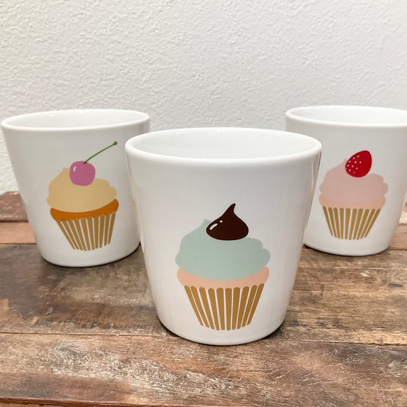 新作】カップケーキ 小カップ ☆ キッズ用 バニラ チョコミント