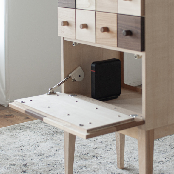 ビスコットモデム【メープル材・ウォルナット材・アルダー材・アッシュ材・ビーチ材】[電話台・ファックス台・ルーター収納] メープル材 5cm アルダー材 奥行26cm 高9