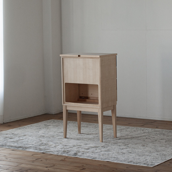 ビスコットモデム【メープル材・ウォルナット材・アルダー材・アッシュ材・ビーチ材】[電話台・ファックス台・ルーター収納] メープル材 5cm アルダー材 奥行26cm 高9