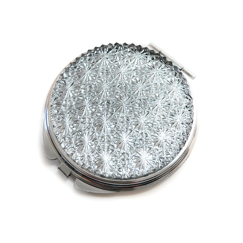 東京切子コンパクトミラー 星姫 クリアー Silver 手鏡 折りたたみ かわいい