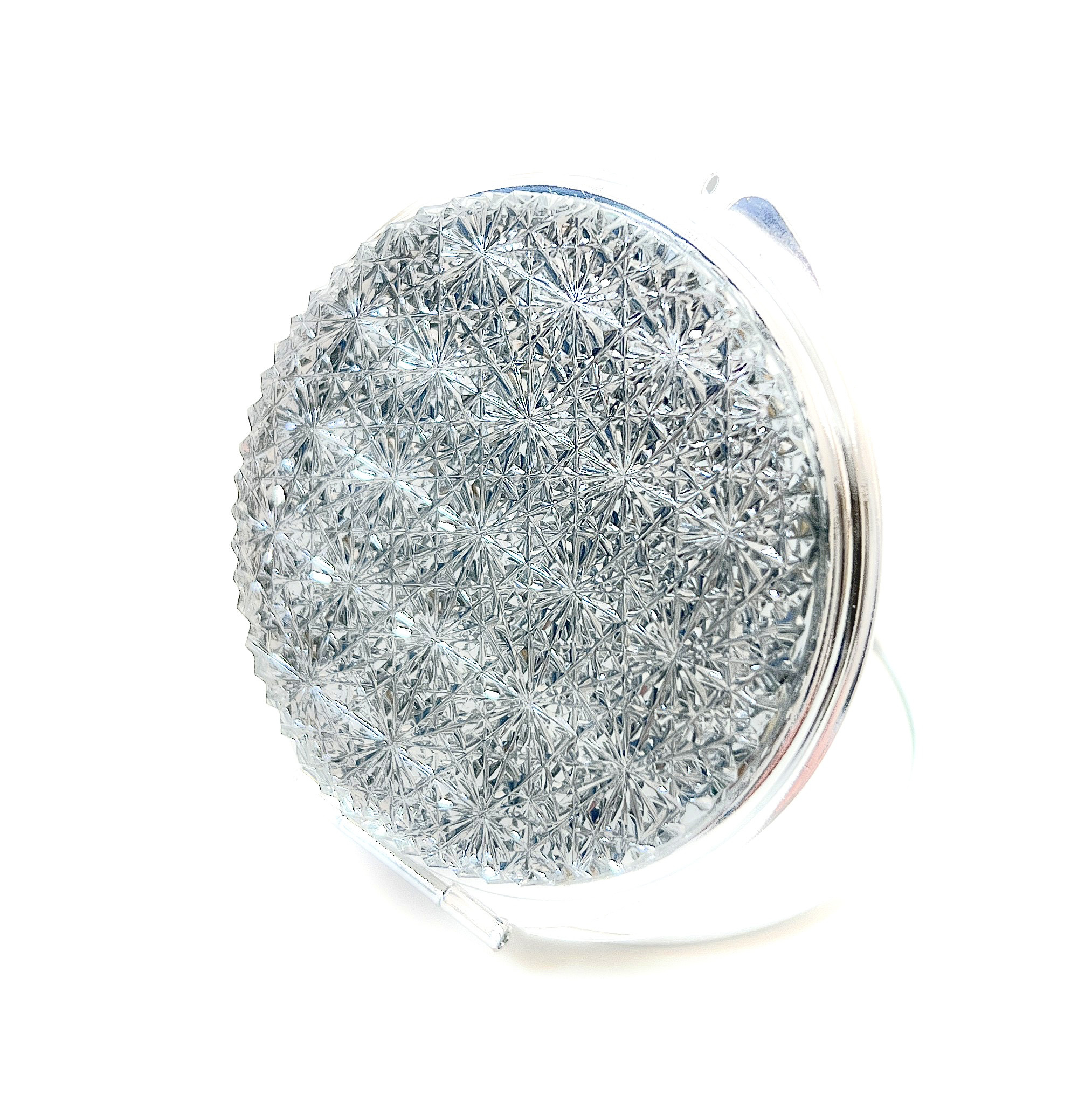 東京切子コンパクトミラー　姫菊　～ひめぎく～ 　クリアー　Silver