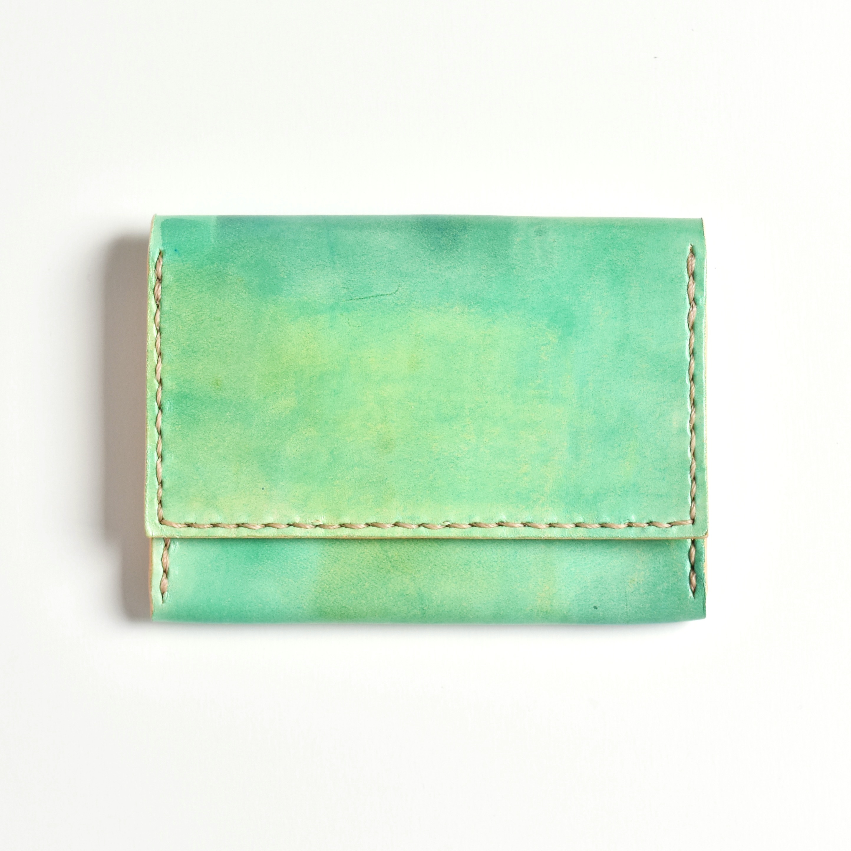 革の手染めカードケース 「森林浴  No.186（名刺入れ）」