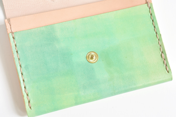 手工染色皮革卡包“森林沐浴No.167（名片夾）” 第8張的照片