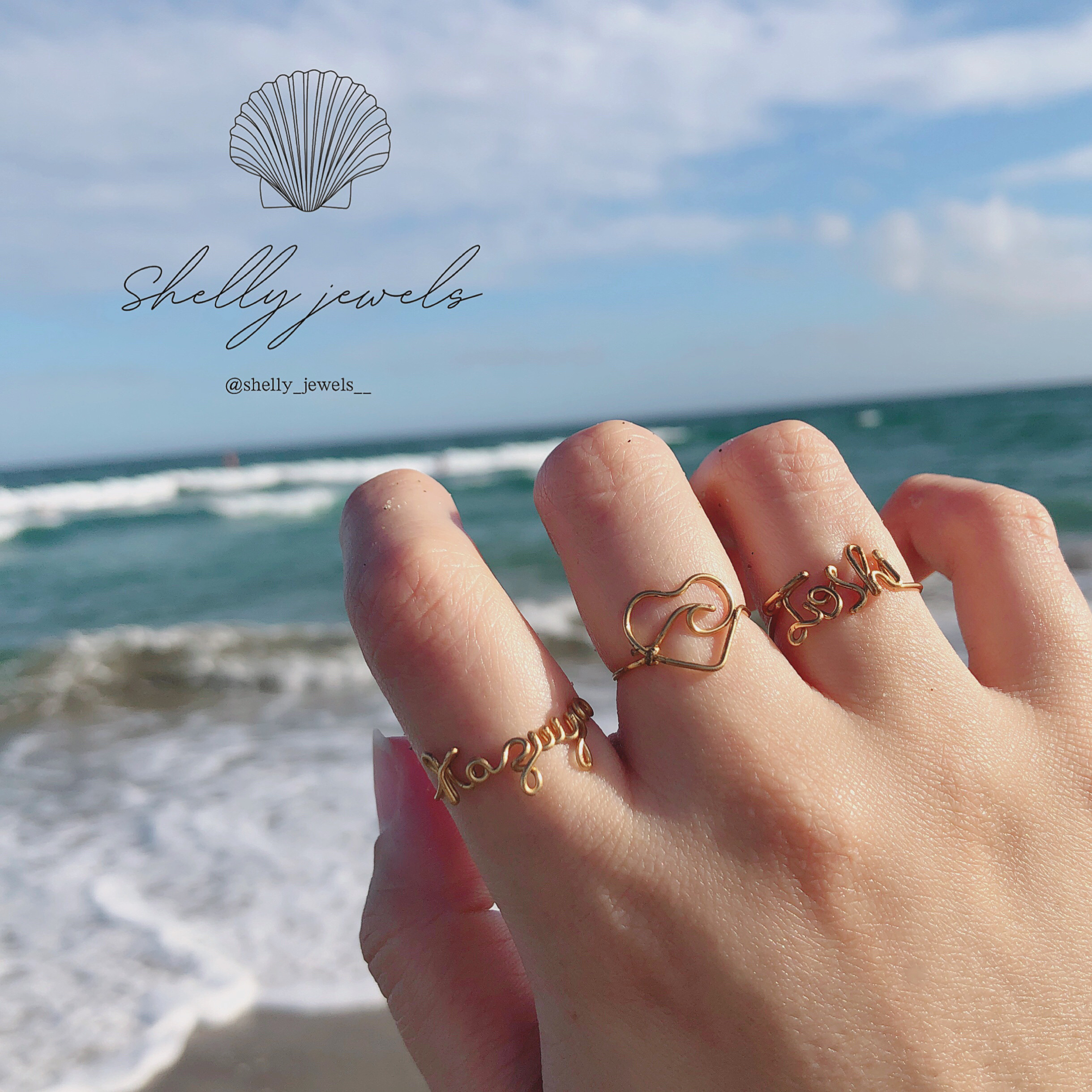 オーダーリング ウェーブリング 海 波 波の形 サーフィン ハワイアン 指輪 リング イニシャル つけっぱなし 推し活