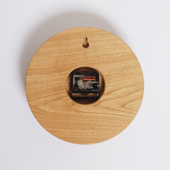 木製 掛け時計 丸型 栗材12 5枚目の画像