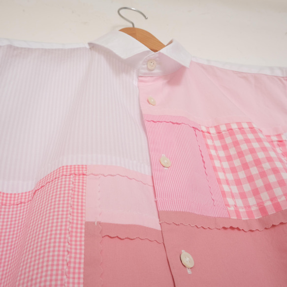 patchwork blouse - pink - 第3張的照片