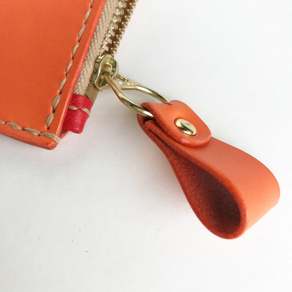 小彎 皮革錢包 -香橙色 第4張的照片