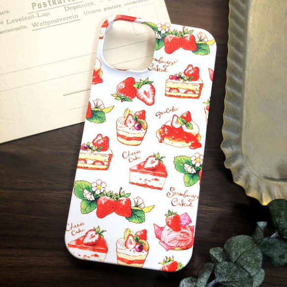 [iPhone13] StrawberryCakes 智能手機硬殼（多款兼容iPhone/Android）草莓蛋糕 第1張的照片