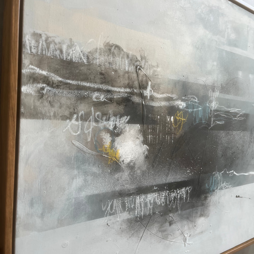 現代アート 70×50㎝ フレーム付き モダン 絵画 抽象画