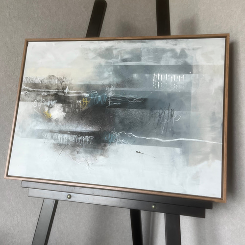 現代アート　70×50㎝　フレーム付き　モダン　絵画　抽象画　インテリア　手書き 現代アート 70×50㎝ フレーム付き モダン 絵画 抽象画