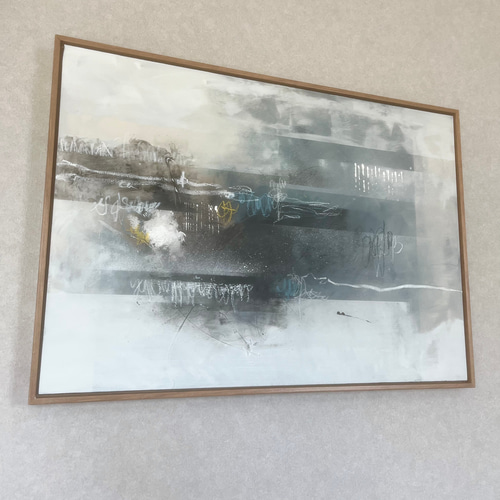 現代アート　70×50㎝　フレーム付き　モダン　絵画　抽象画　インテリア　手書き 現代アート 70×50㎝ フレーム付き モダン 絵画 抽象画