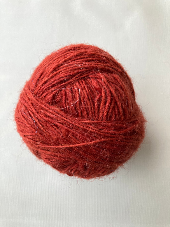 羊毛 手紡ぎ糸 レンガ オレンジブラウン トルコ 草木染め 056 100g単位